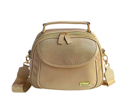 Bolso en Cuero Manos Libres Mary Taupé