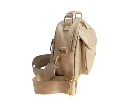 Bolso en Cuero Manos Libres Mary Taupé - Imagen 3