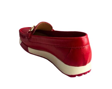 Mocasin en Cuero Sabrina Folia Rojo - Imagen 5