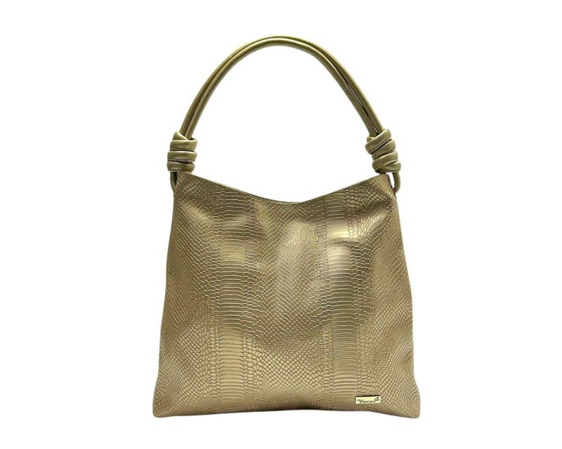 Bolso en Cuero Savvanah Snake Oro