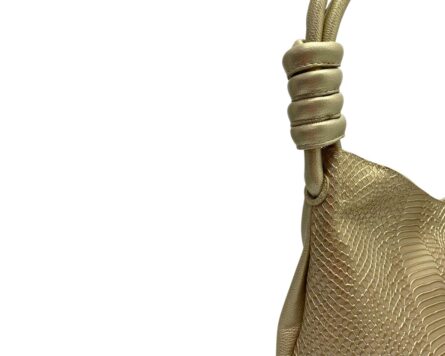 Bolso en Cuero Savvanah Snake Oro - Imagen 6