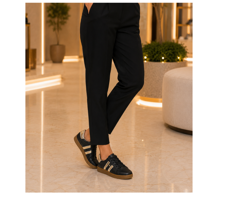 Alternative view of Tenis en Cuero Ava Negro