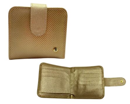 Billetera en Cuero Adita Snake Oro