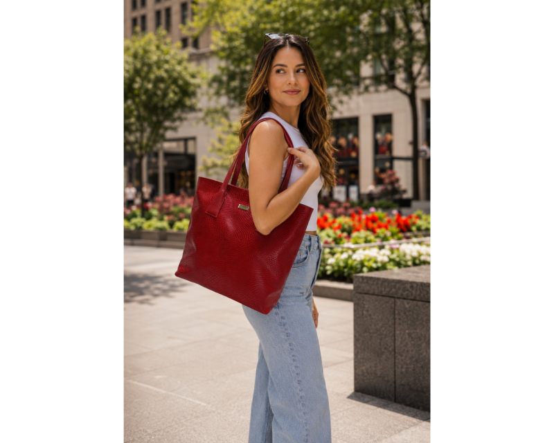 Alternative view of Bolso en Cuero Rosi Geco Rojo