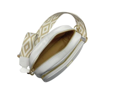 Bolso en Cuero Manos Libres Boni Blanco geco - Imagen 5