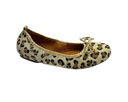 Baleta en Cuero Catalina Animal Print laso Oro - Imagen 3