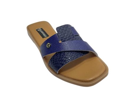 Sandalia Plana en Cuero Flippa Azul