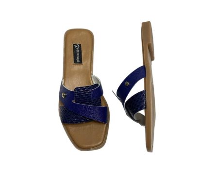 Sandalia Plana en Cuero Flippa Azul - Imagen 5