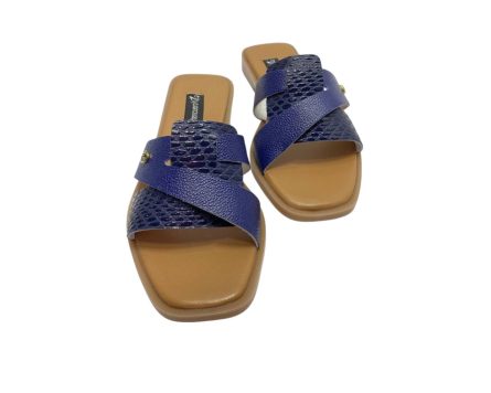 Sandalia Plana en Cuero Flippa Azul - Imagen 6