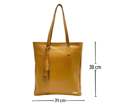 Bolso en cuero Totebag Aurelia Oro - Imagen 8