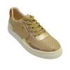 Tenis en Cuero Xiomy  Taupé y Oro