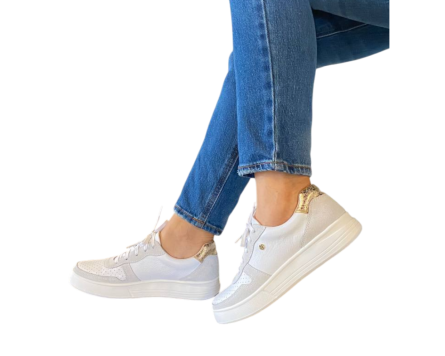 Tenis en Cuero Xiomy Blanco - Imagen 4