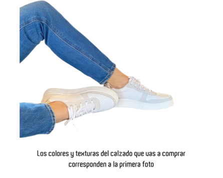 Tenis en Cuero Xiomy Negro y Blanco - Imagen 8