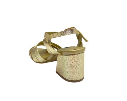 Sandalias en cuero Abigail Folia Oro - Imagen 3