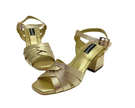 Sandalias en cuero Abigail Folia Oro - Imagen 5