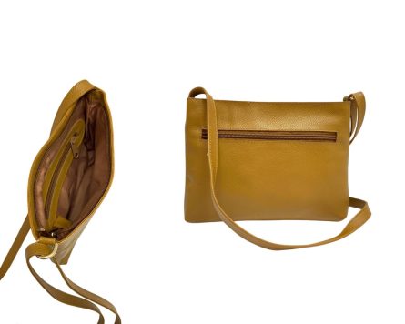 Bolso Manos Libres en Cuero Donatella Miel - Imagen 3