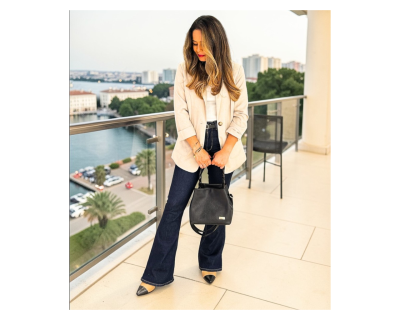 Alternative view of Bolso en Cuero Marcela Snk Negro