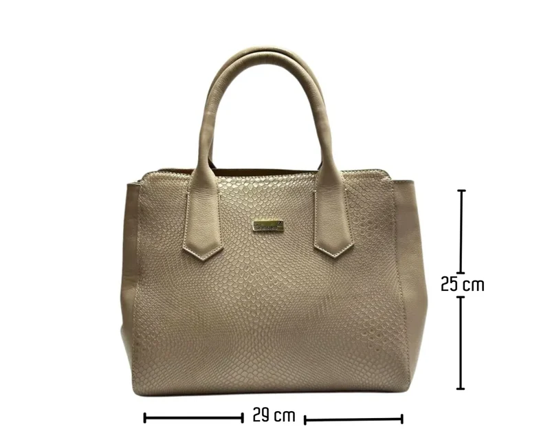 Bolso en cuero Duna Geco Taupé - Imagen 6