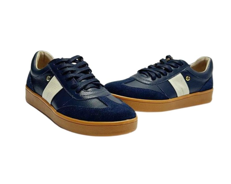 Tenis en Cuero Milka Azul Suela Miel - Imagen 15