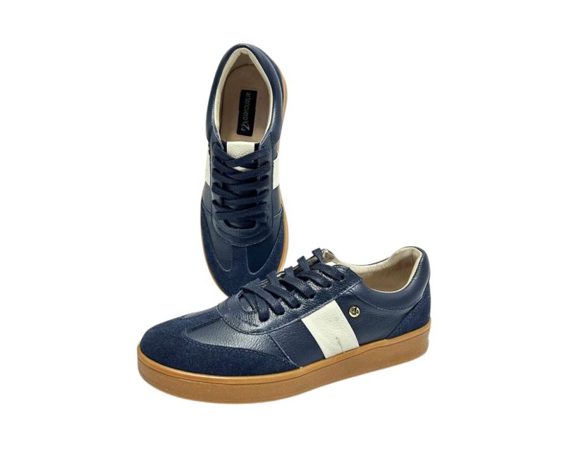 Tenis en Cuero Milka Azul Suela Miel - Imagen 9