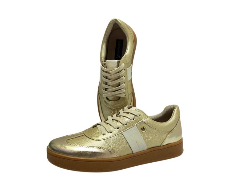 Tenis en Cuero Milka Oro Folia Suela Miel - Imagen 5