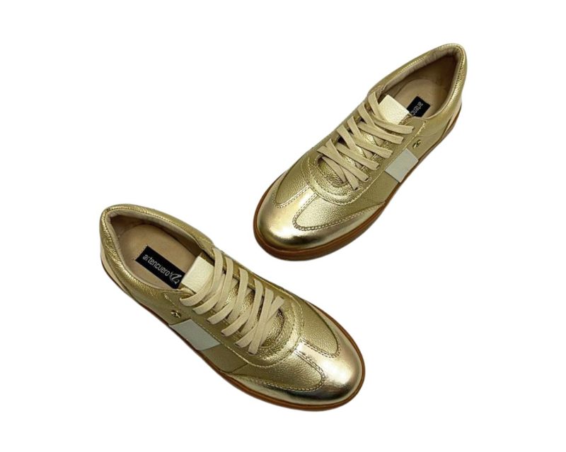 Tenis en Cuero Milka Oro Folia Suela Miel - Imagen 7