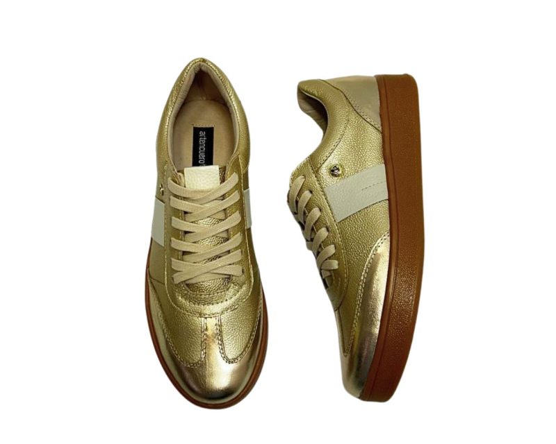 Tenis en Cuero Milka Oro Folia Suela Miel - Imagen 10