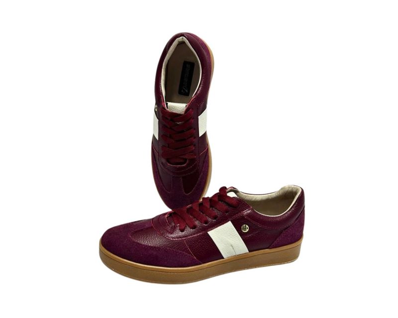 Tenis en Cuero Milka Vino Tinto Suela Miel - Imagen 9