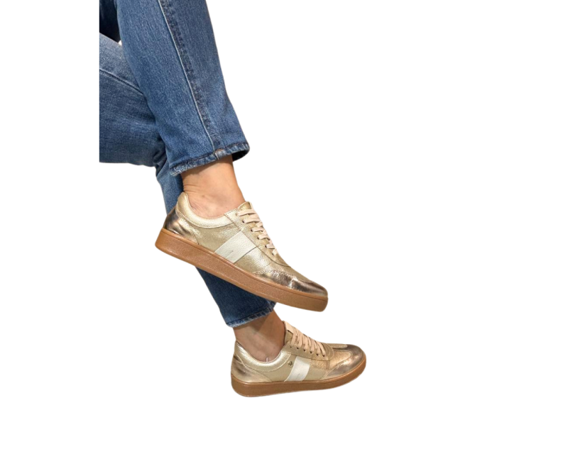 Tenis en Cuero Milka Oro Folia Suela Miel - Imagen 8