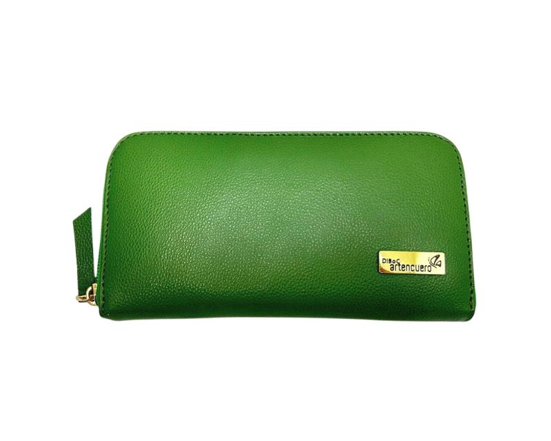 Billetera en Cuero Paulina Golosina Verde Pino