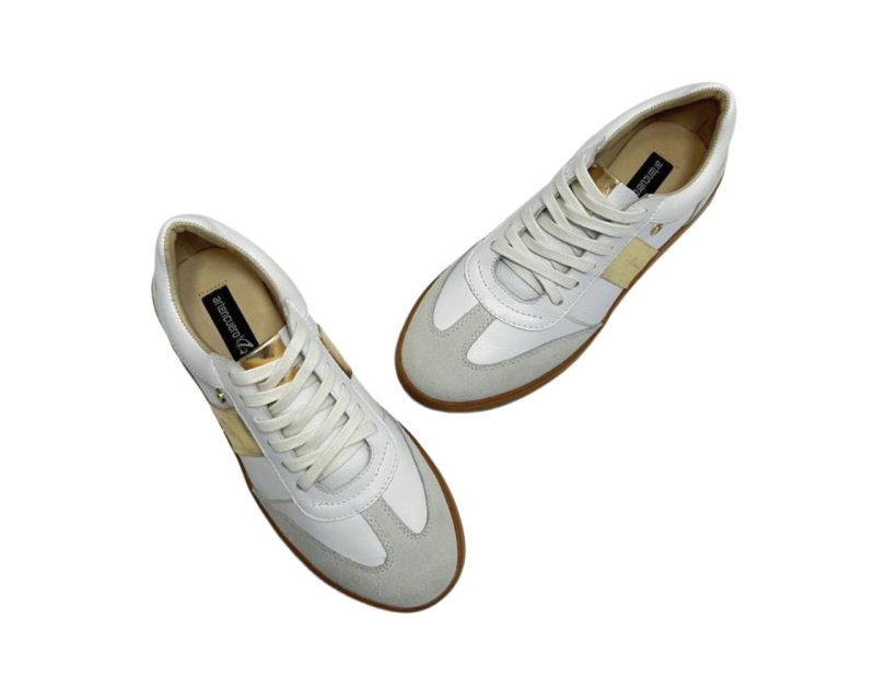 Tenis en Cuero Milka Blanco Suela Miel - Imagen 7