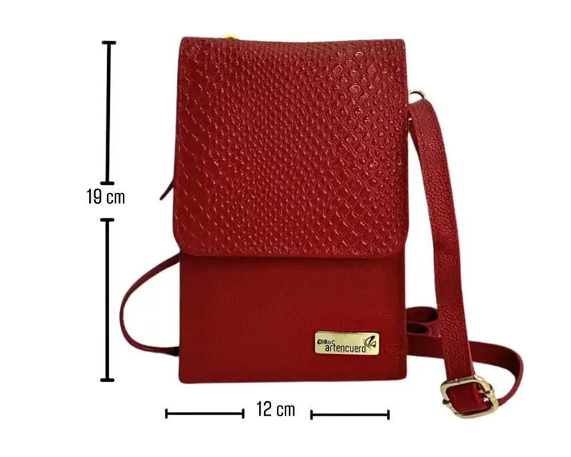 Portacelular en cuero Nina Dino Rojo - Imagen 4