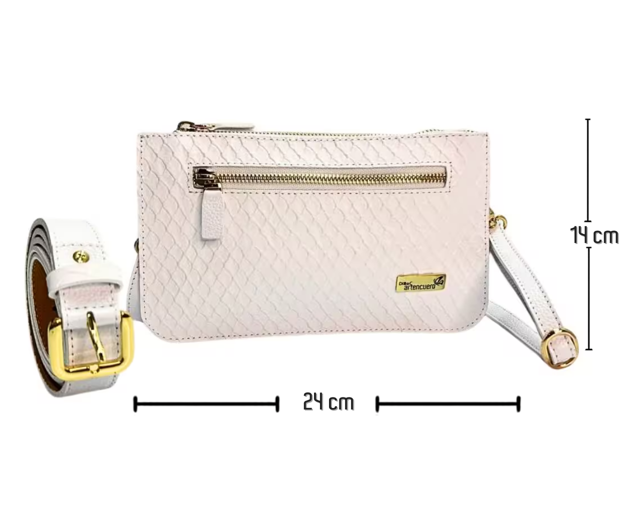 Bolso Riñonera en Cuero Alexa Koi Blanco - Imagen 5