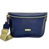 Riñonera en cuero Alice Geco Azul Reata Beige