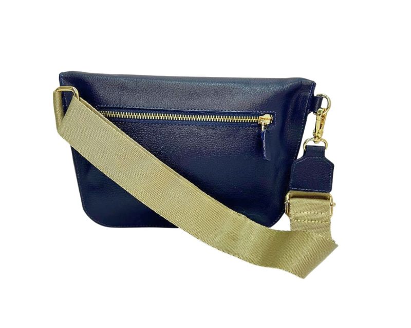 Riñonera en cuero Alice Geco Azul Reata Beige - Imagen 3