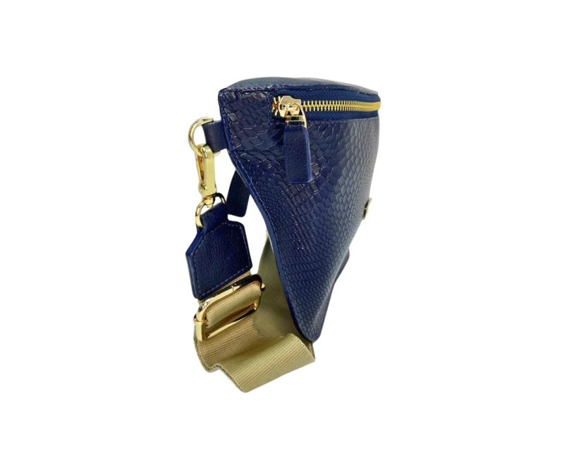 Riñonera en cuero Alice Geco Azul Reata Beige - Imagen 4