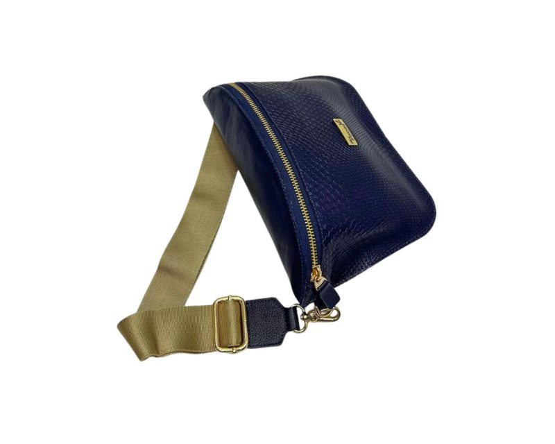 Riñonera en cuero Alice Geco Azul Reata Beige - Imagen 6