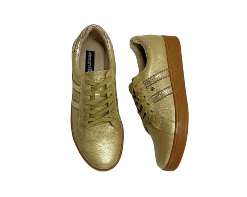 Tenis en Cuero Ava Oro - Imagen 4