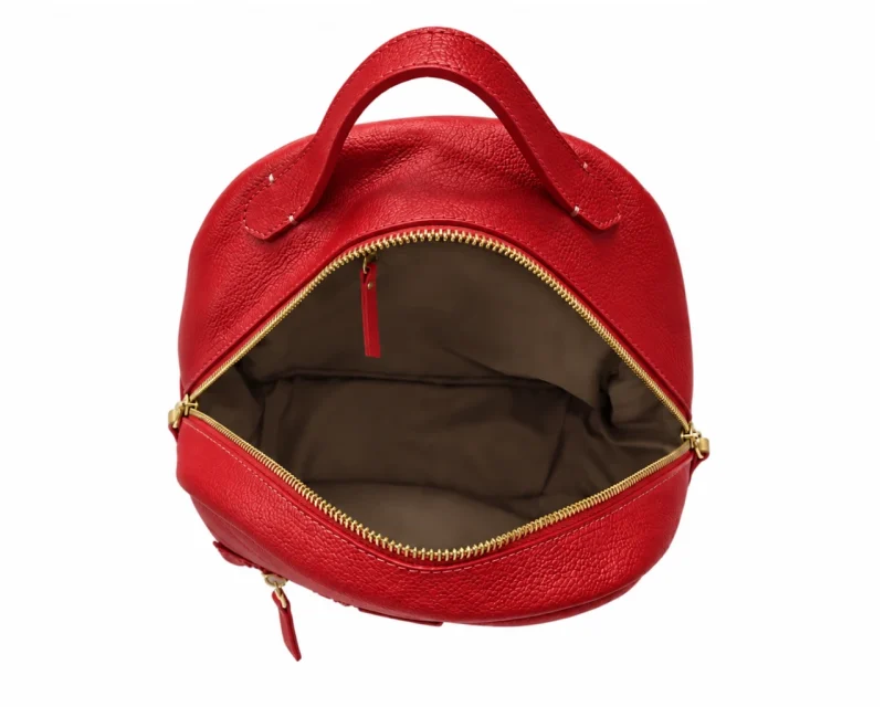 Morral de Cuero Rojo para Mujer Nani Texturizado - Imagen 7