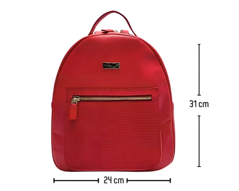 Morral de Cuero Rojo para Mujer Nani Texturizado - Imagen 8