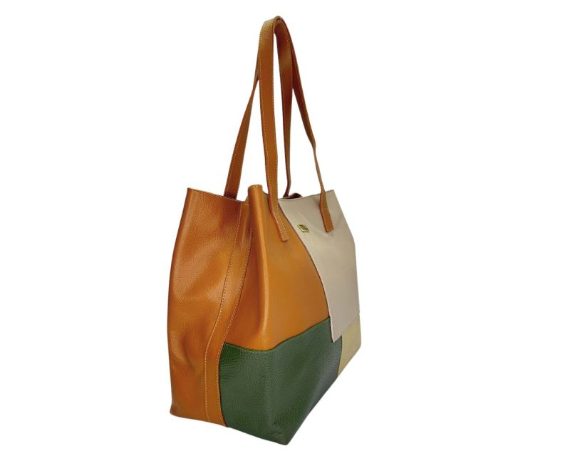Bolso en Cuero Petra 4 tonos base miel - Imagen 3
