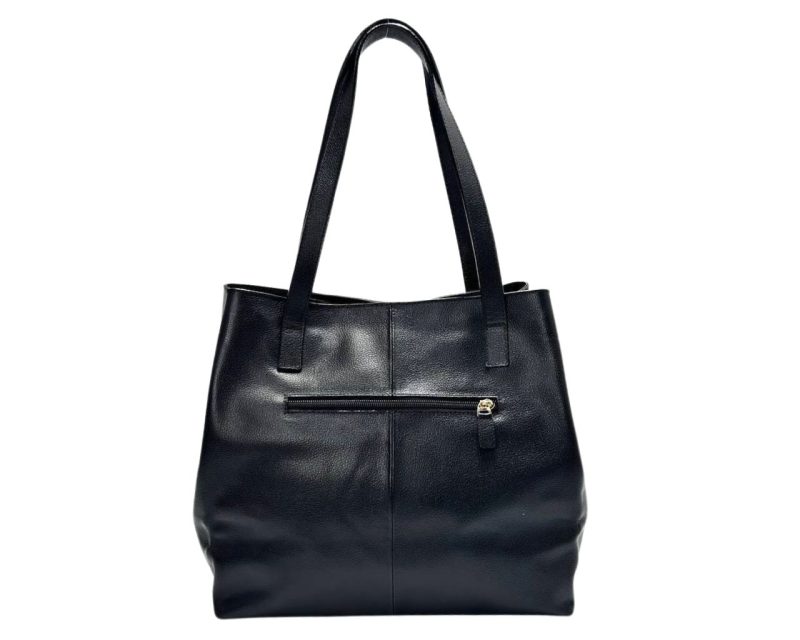Bolso en Cuero Petra 3 tonos base Negro - Imagen 5