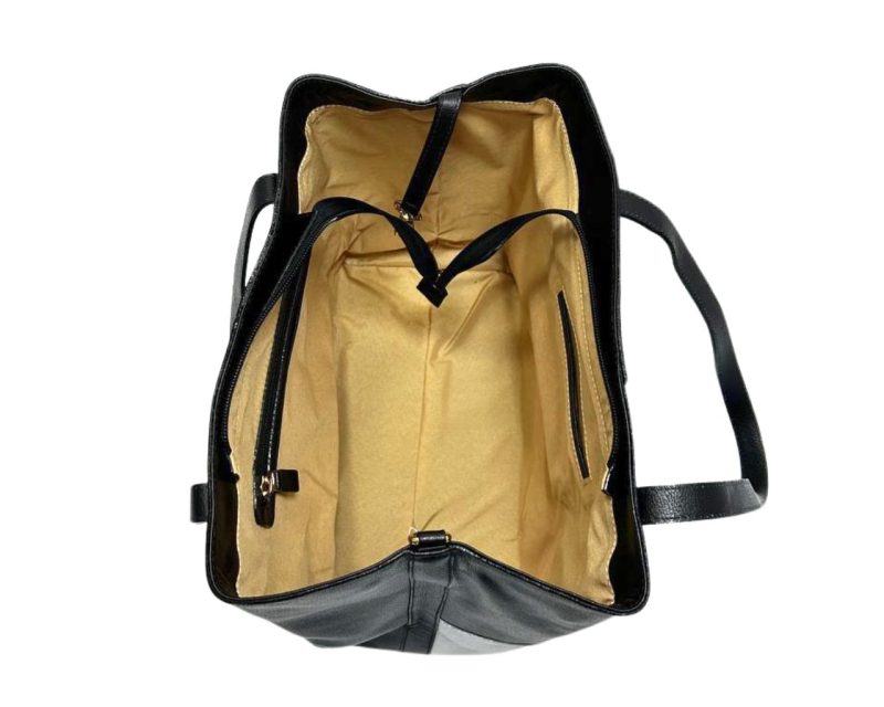 Bolso en Cuero Petra 3 tonos base Negro - Imagen 8