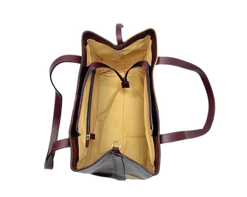 Bolso en Cuero Petra 3 tonos base Vino - Imagen 6