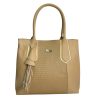 Bolso en Cuero Mariangel Mimbre Taupe x Oro