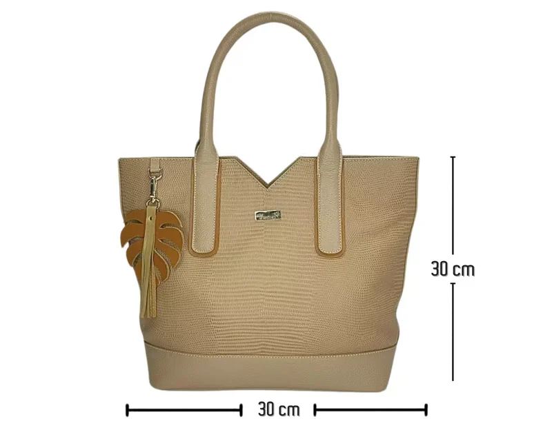 Bolso en Cuero Dalia Armadillo Capuchino - Imagen 7