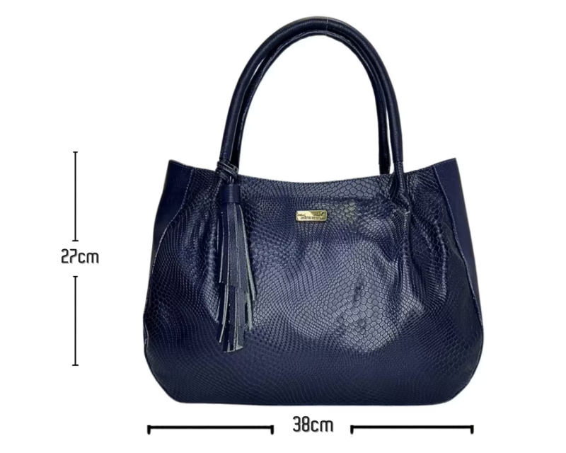 Bolso en Cuero Luciana Geco Azul - Imagen 8