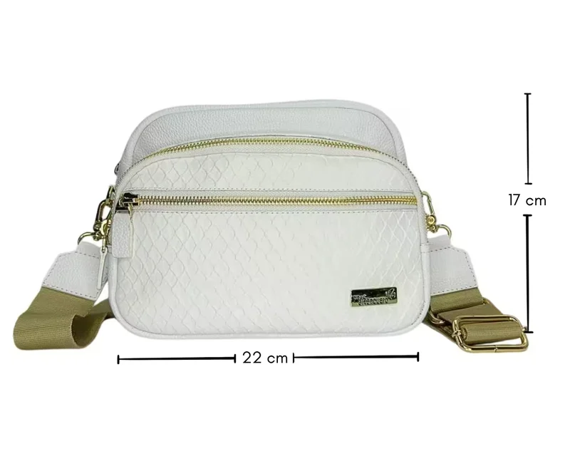 Bolso en cuero Manos Libres Siena Koi Blanco - Imagen 5