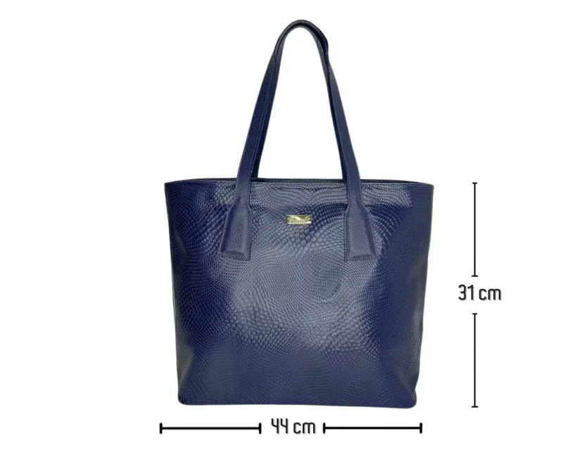 Bolso en Cuero Rosi Geco Azul Noche - Imagen 9