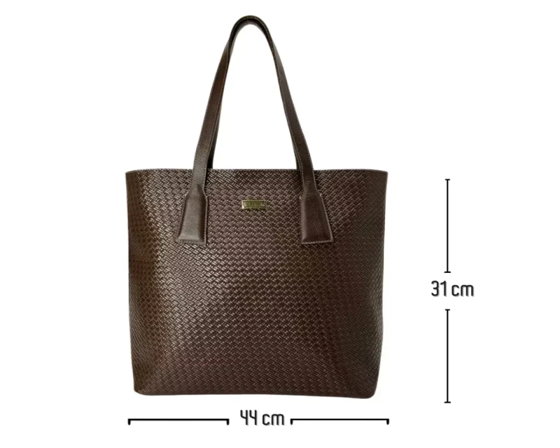 Bolso en Cuero Rosi Pitón Café - Imagen 9